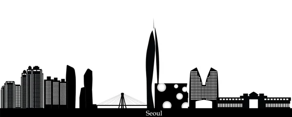 Seoul Corea città skyline — Vettoriale Stock