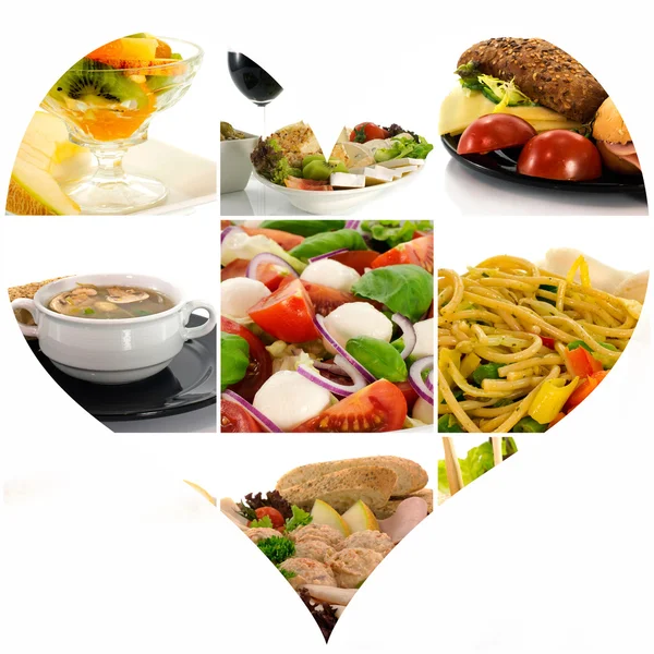 Amore collage di cibo fresco sano — Foto Stock