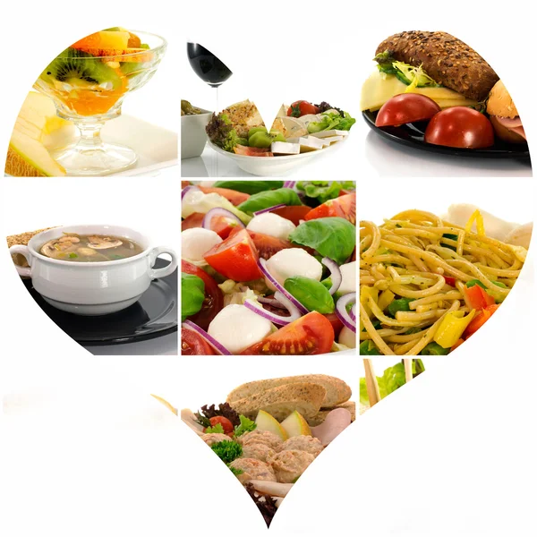 Love collage of fresh healthy food — Stock Image Love collage of fresh healthy food Royalty Free Stock Images