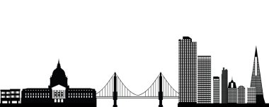 San fransisco manzarası ile köprü ve yer