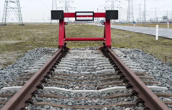 Red railroad buffer — Stock Photo, Image