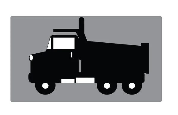 Big truck black on white — Stock Vector