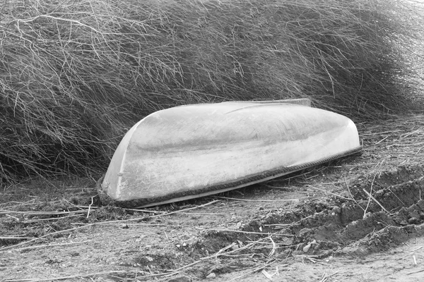 Barco blanco y negro en la naturaleza — Foto de Stock