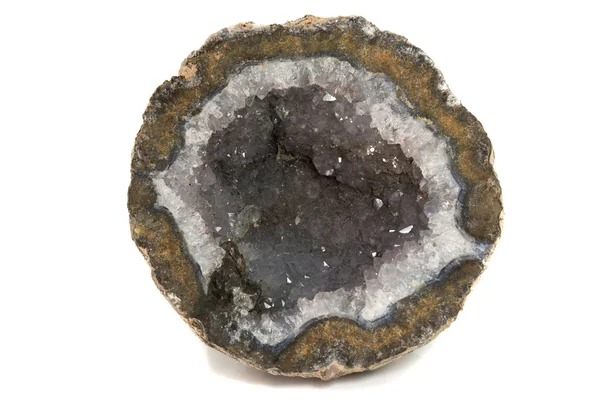 Crystals in gem stone geode — Stock Photo, Image