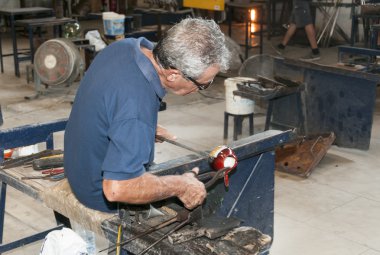 Şehir Adası Malta Mdina içinde cam blower