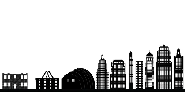 Ciudad de Kansas skyline — Archivo Imágenes Vectoriales