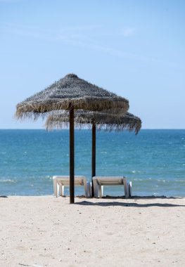 algarve plaj tropikal şemsiye 