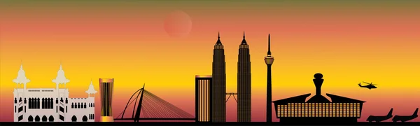 Kuala Lumpur panorama města — Stockový vektor