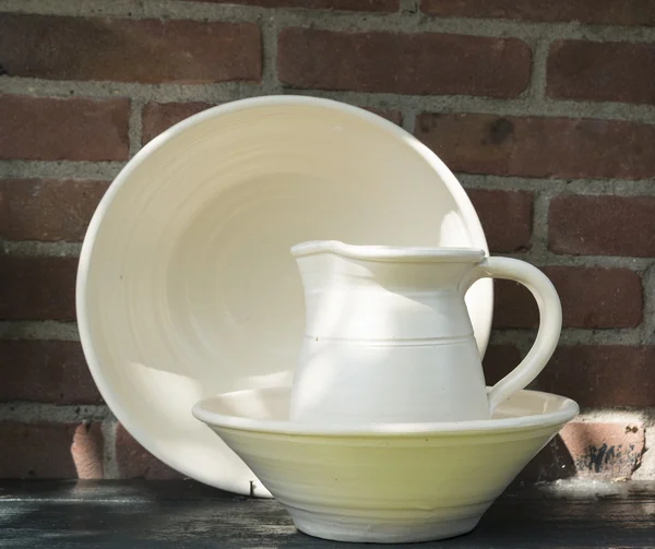 White clay pottery — Stock Photo, Image