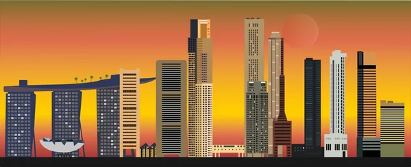 Skyline Singapur — Archivo Imágenes Vectoriales