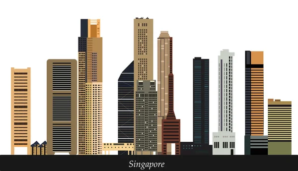 Skyline di Singapore — Vettoriale Stock