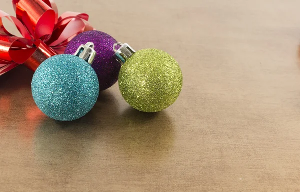 Blue,pink and green christmas balls — Stock Photo, Image