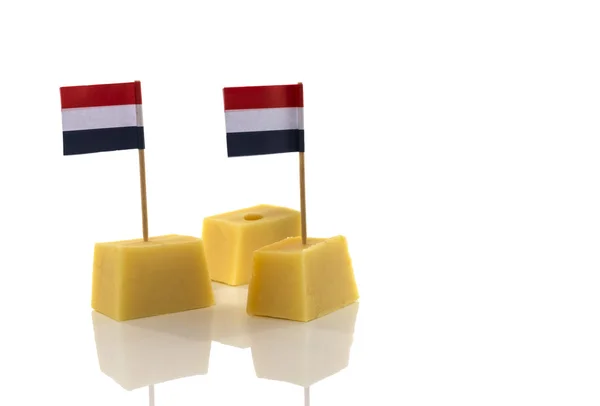 荷兰奶酪与标志 — 图库照片