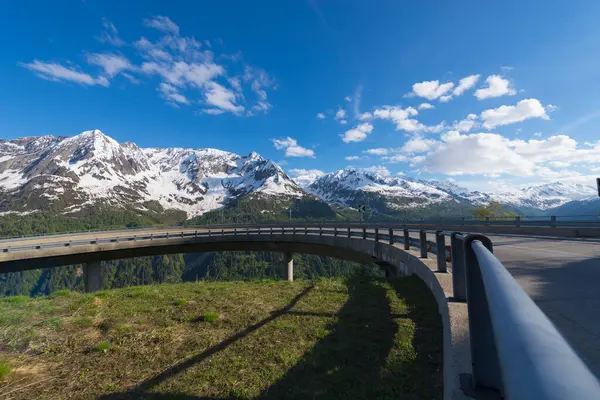 Curve Road Swiss Alps Background San Gottardo Ticino Ελβετία — Φωτογραφία Αρχείου