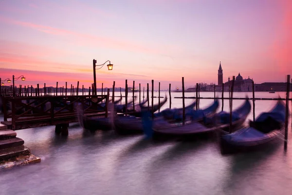 Barcos Amarre Amanecer Venecia Italia — Foto de Stock