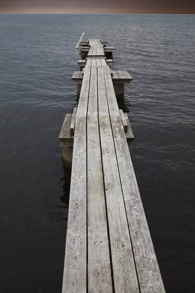 Wooden Dock Baltic Sea South End Island Oland Oland Sweden — стоковое фото