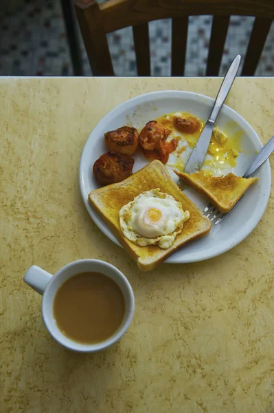 Una Comida Desayuno Restaurante Londres Inglaterra — Foto de Stock