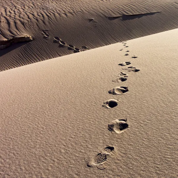Footprints Sand Valle Luna Salar Atacama San Pedro Atacama Antofagasta — Stock Photo, Image