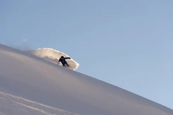 Snowboarden Poedersneeuw Moritz Graubunden Zwitserland — Stockfoto