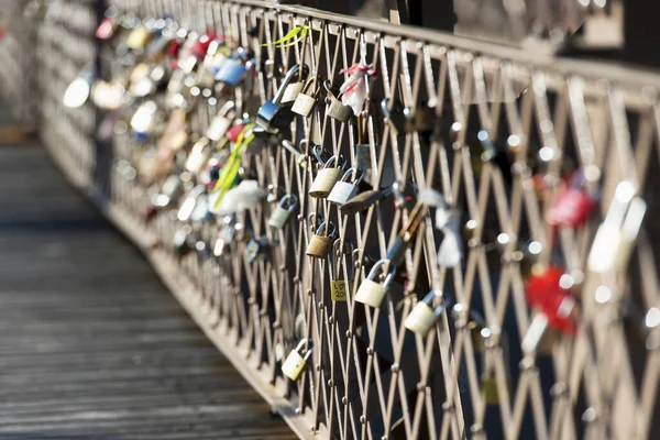 Love Locks Fence Nova Iorque Nova Iorque Estados Unidos América — Fotografia de Stock