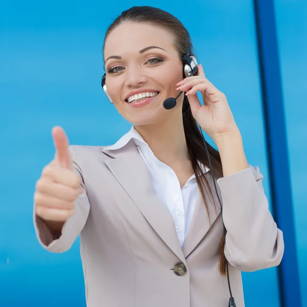 Vrouw van callcenter — Stockfoto