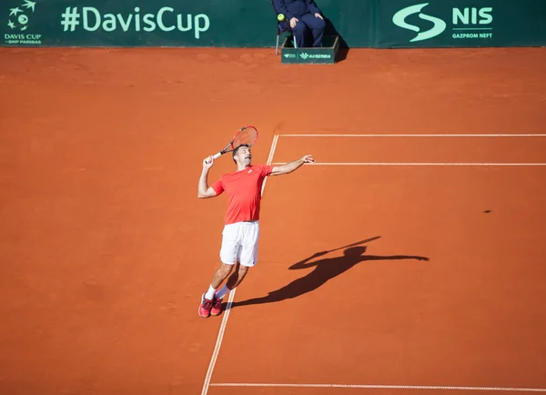 Νενάντ Ζιμόνιτς στο Davis Cup, Βελιγράδι, Σερβία 16 Ιουλίου 2016 — Φωτογραφία Αρχείου