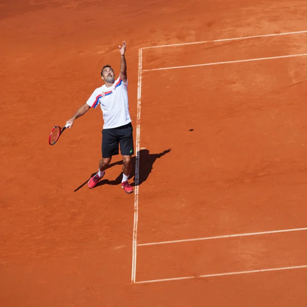 Nenad Zimonjic på Davis Cup, Belgrad 16 juli 2016 — Stockfoto