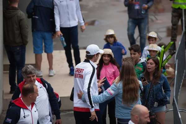 Andy Murray a Davis-Kupa, Belgrád, Szerbia, 2016. július 16. — Stock Fotó