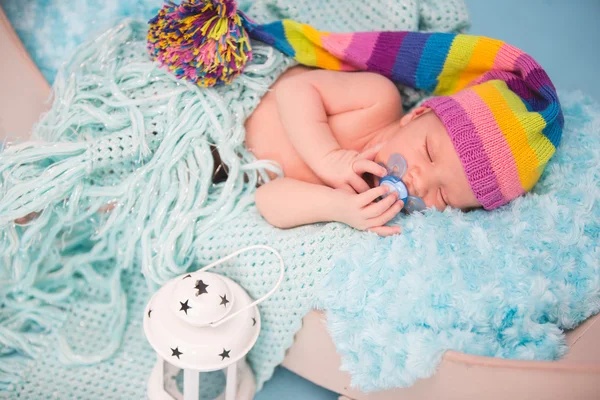 Portrait of sleeping newborn baby boy — Stock Photo, Image