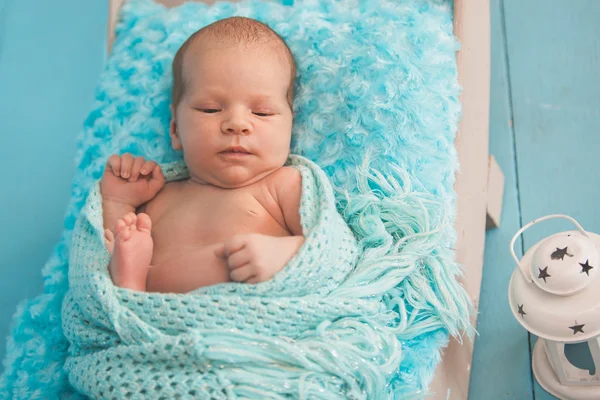 Portrait of sleeping newborn baby boy — Stock Photo, Image