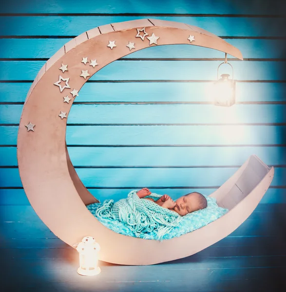 Portrait of sleeping newborn baby boy — Stock Photo, Image