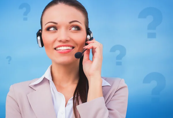 Ragazza in call center — Foto Stock