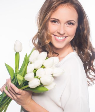 Lale çiçek olan kadın