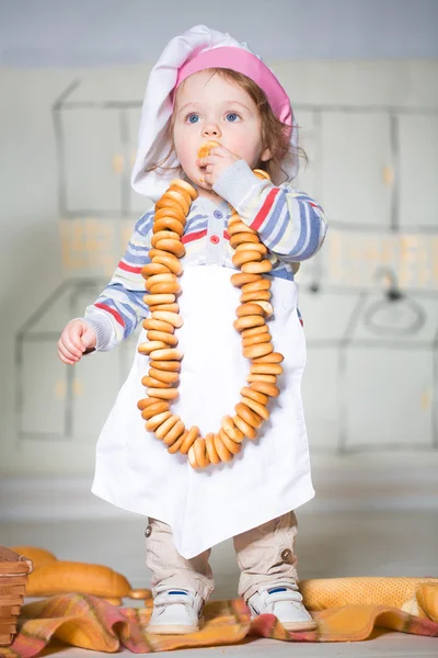 Little boy in bakery — Stock Photo, Image