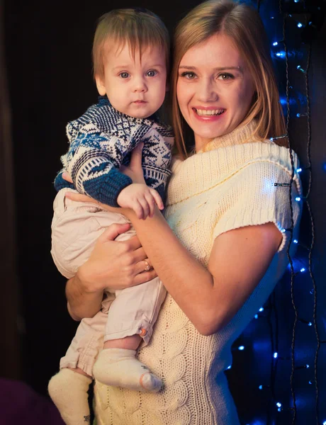 Mãe com retrato filho — Fotografia de Stock