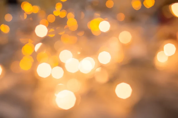 Gold christmas lights background — Stock Photo, Image