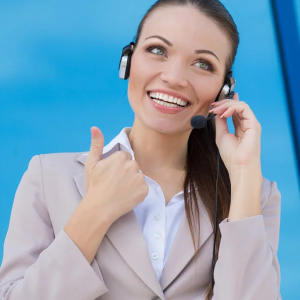 Kvinna från callcenter — Stockfoto