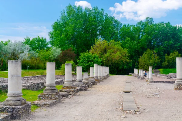 Colonne Romane Nel Parco Archeologico Del Gorsium Ungheria — Foto Stock