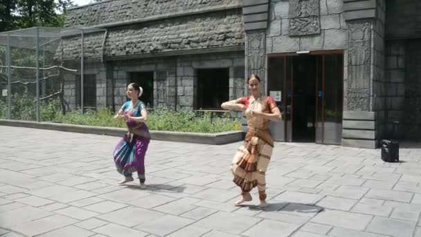 Apresentação de dança indiana no Zoológico de Szeged Hungria — Vídeo de Stock