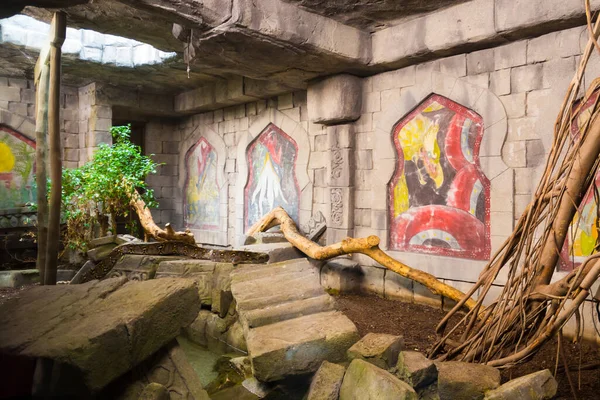 EMEN, NEtherlands - 20 EYLÜL. 2017: Vahşi Topraklar 'da orman tasarımı, Emmen hayvanat bahçesi