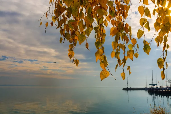 Puerto Balatonkenese Lago Balaton Hungría Otoño —  Fotos de Stock