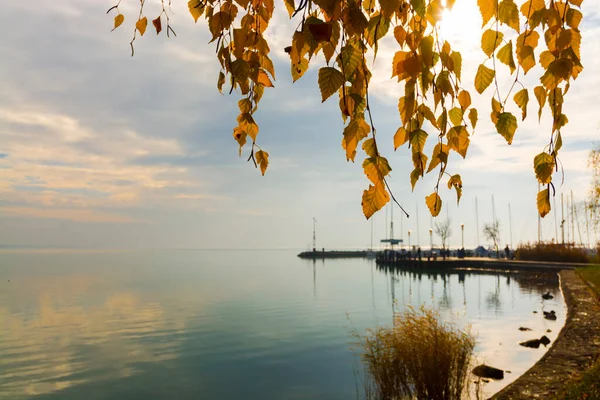 Balatonkenese Kikötője Balatonon Ősszel — Stock Fotó