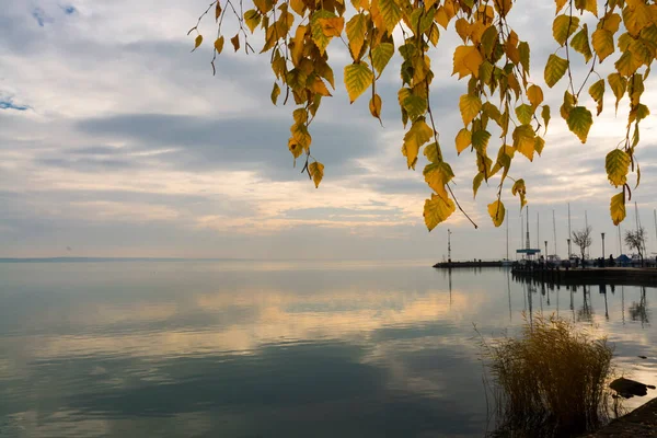 Porto Balatonkenese Lago Balaton Hungria Outono — Fotografia de Stock