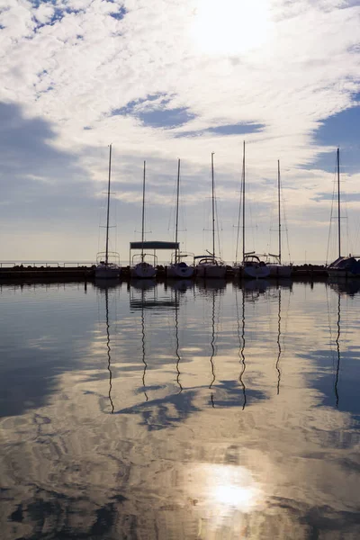 Λιμάνι Της Balatonkenese Στη Λίμνη Μπάλατον Ουγγαρία Φθινόπωρο — Φωτογραφία Αρχείου