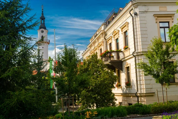 Tűzoltó torony Veszprém óvárosában — Stock Fotó