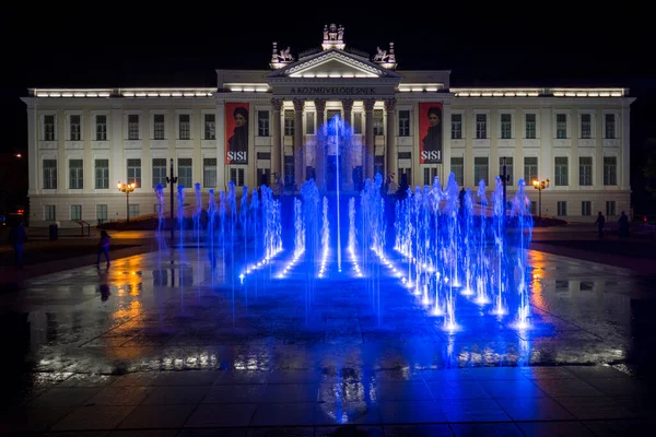 Hungria Agosto 2021 Luzes Noturnas Museu Mora Ferenc Szeged — Fotografia de Stock