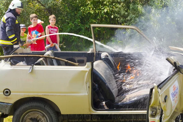 Car accident practice — Stock Photo, Image