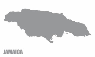 Jamaika siluet haritası beyaz arkaplanda izole edildi