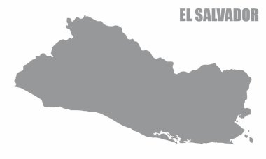 El Salvador siluet haritası beyaz arkaplanda izole edildi