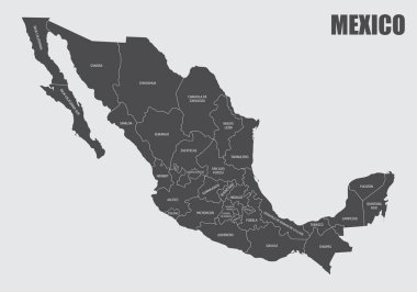 Meksika eyaletleri haritası